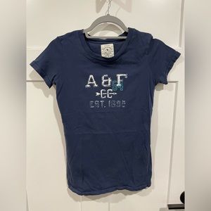 VINTAGE Abercrombie and Fitch Navy Blue TShirt Size XS
